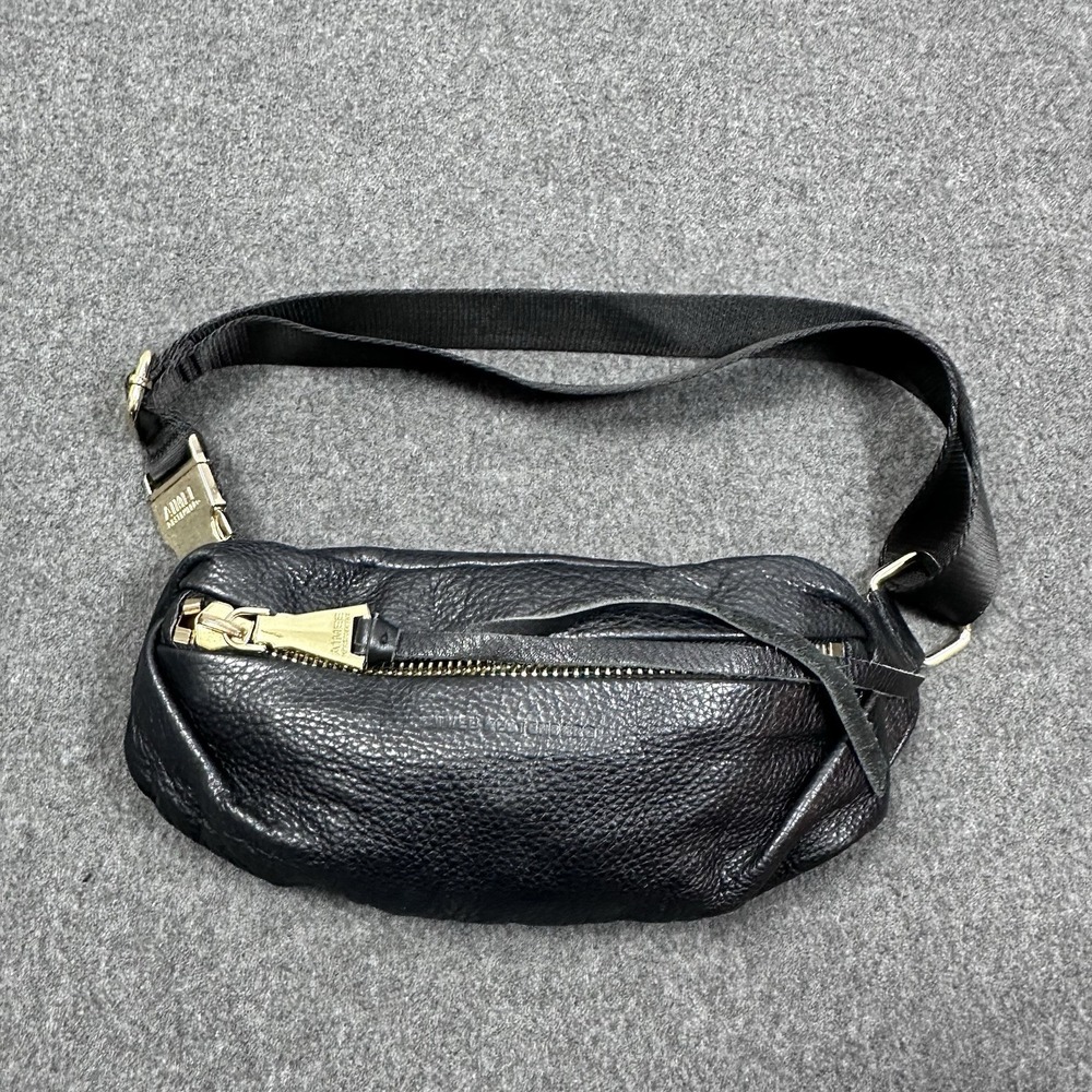 Aimee Kestenberg Black Leather Belt Bag with Gold Hardware